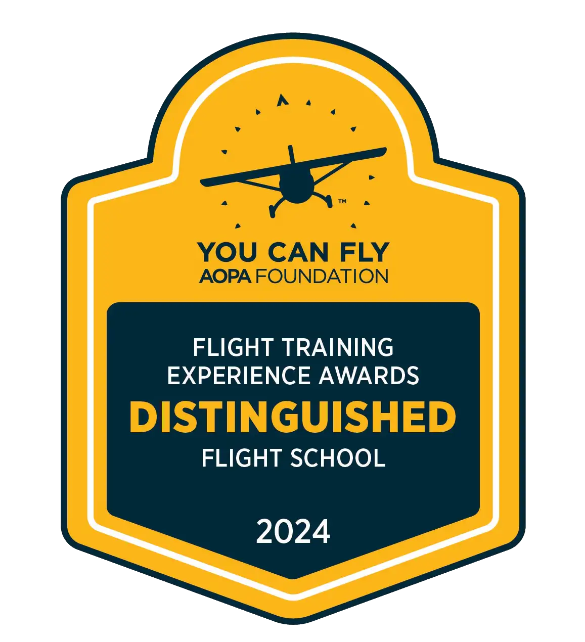 Flight Training Experience Award Distinguished Flight School 2024 Badge