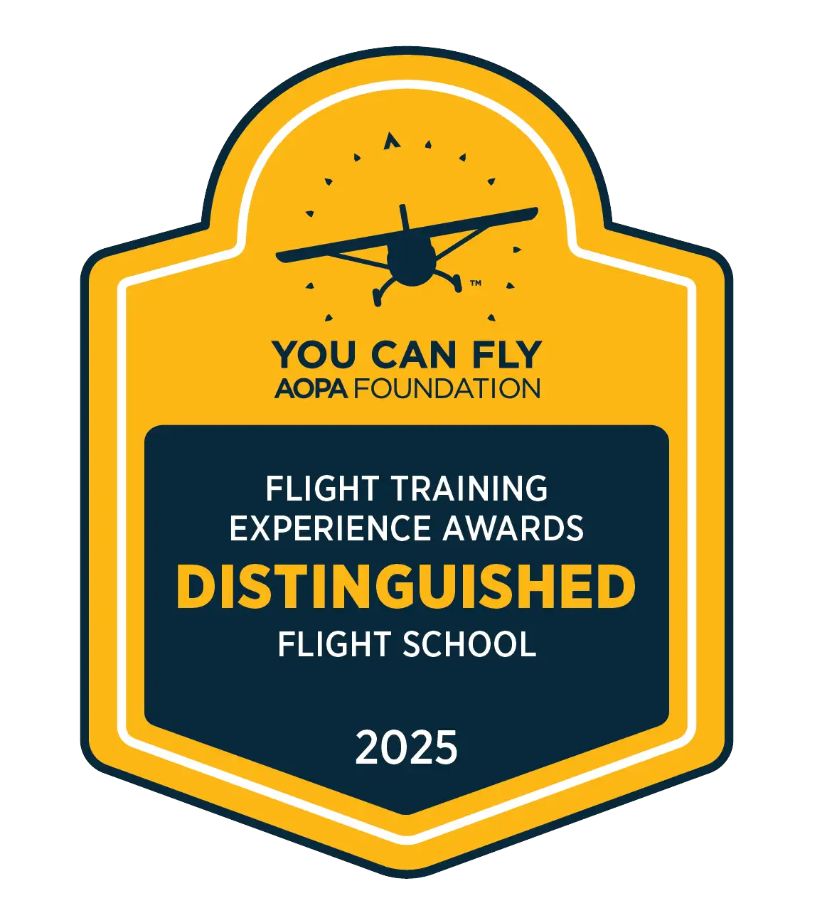 Flight Training Experience Award Distinguished Flight School 2025 Badge