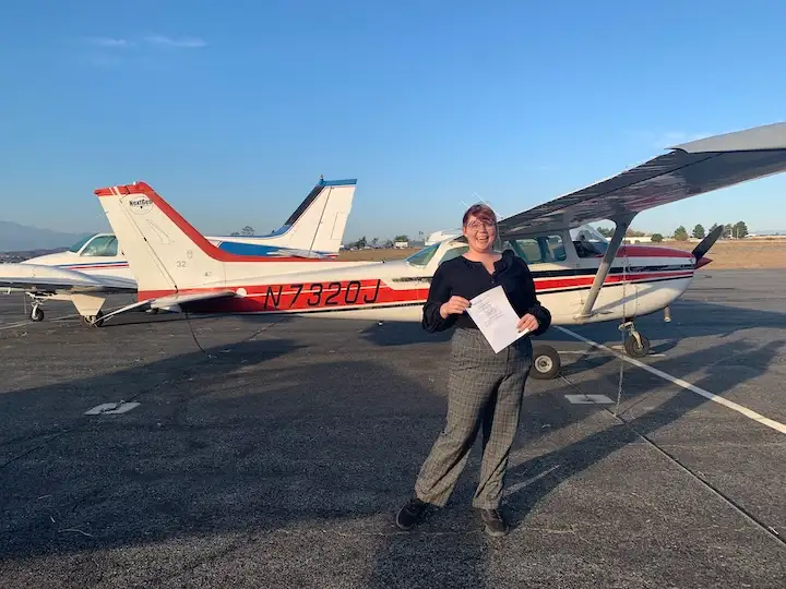 Student passes private pilot checkride in Riverside, CA