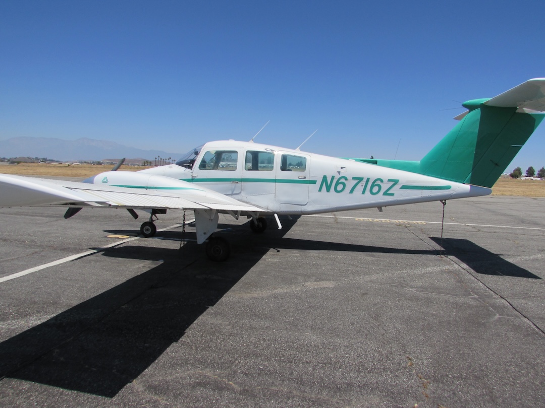 The Beechcraft Duchess multi-engine rating training aircraft at Riverside Airport (KRAL)